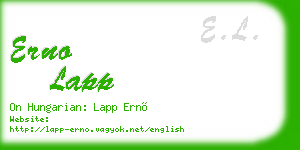 erno lapp business card